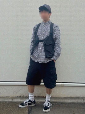 「アイテム（ベスト）」を使った、sasaさん（メンズ・162cm）の秋コーディネート