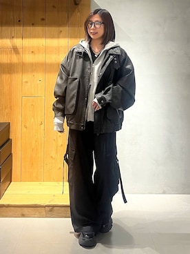 「PBLIM（ページボーイリム）のアイテム（ブルゾン）」を使った、だーゆいさん（レディース・152cm）の秋コーディネート