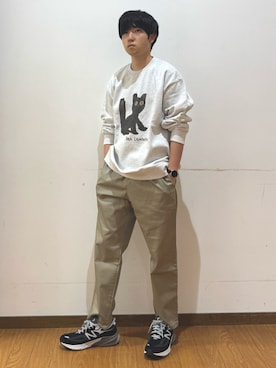 「アイテム（スウェット、その他）」を使った、yukiさん（メンズ・167cm）の秋コーディネート