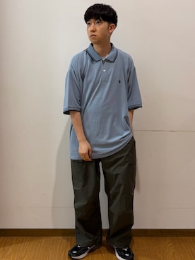 「U.S. POLO ASSN.（ユーエスポロアッスン）のU.S. POLO ASSN　カノコポロシャツ（ポロシャツ、ブルー系）」を使った、yukiさん（メンズ・167cm）の夏コーディネート