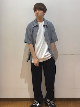 「ITEMS URBANRESEARCH（アイテムズ アーバンリサーチ）の接触冷感 TRテーパードスラックス（その他パンツ、ブラック系）」を使った、yukiさん（メンズ・167cm）の春コーディネート