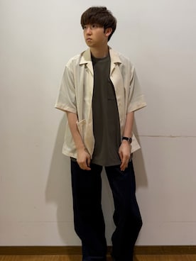 「ITEMS URBANRESEARCH（アイテムズ アーバンリサーチ）のソフトバレルデニム（デニムパンツ、ブルー系）」を使った、yukiさん（メンズ・167cm）の夏コーディネート