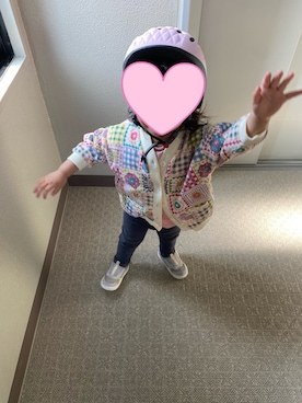 「アイテム（カーディガン/ボレロ）」を使った、nanaさん（キッズ・90cm）の秋コーディネート