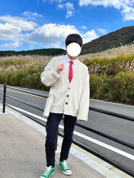 「Adoon plain（アドーンプレーン）のアイテム（バッグ）」を使った、ゆうせいさん（メンズ・166cm）の秋コーディネート