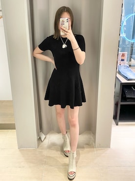 「GYDA（ジェイダ）のアイテム（ネックレス）」を使った、白桃はるなさん（レディース・162cm）の春コーディネート