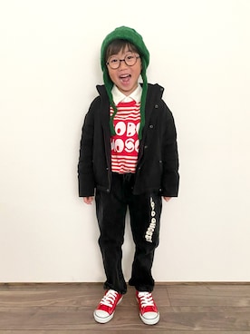 「アイテム（シューズ）」を使った、𝚁𝙴𝙸☺︎さん（キッズ・110cm）の秋コーディネート