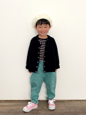 「アイテム（パンツ）」を使った、𝚁𝙴𝙸☺︎さん（キッズ・100cm）の秋コーディネート