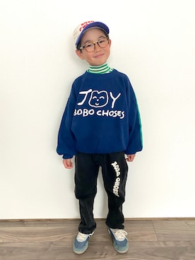「アイテム（デニムパンツ）」を使った、𝚁𝙴𝙸☺︎さん（キッズ・110cm）の秋コーディネート