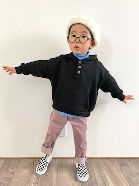 「アイテム（パーカー）」を使った、𝚁𝙴𝙸☺︎さん（キッズ・100cm）の冬コーディネート