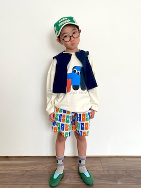 「アイテム（レッグウェア）」を使った、𝚁𝙴𝙸☺︎さん（キッズ・110cm）の秋コーディネート