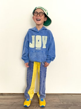 「アイテム（デニムパンツ）」を使った、𝚁𝙴𝙸☺︎さん（キッズ・110cm）の秋コーディネート