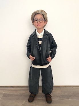 「アイテム（ホワイト系）」を使った、𝚁𝙴𝙸☺︎さん（キッズ・110cm）の秋コーディネート