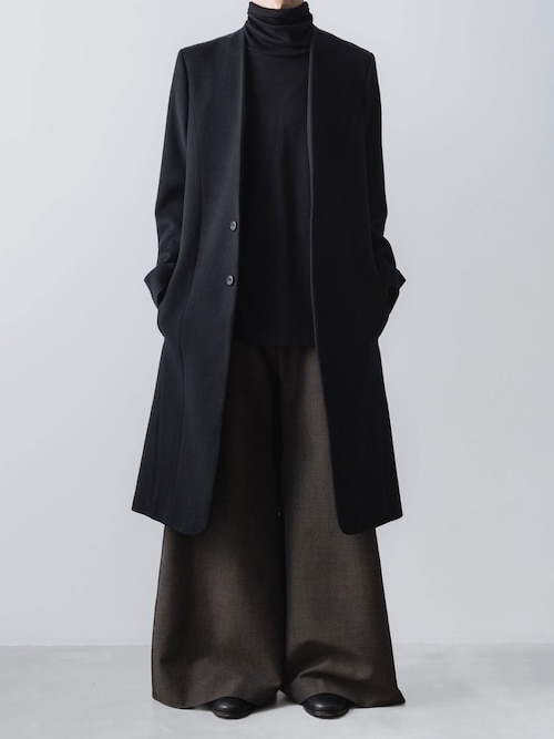 SINGLE CHARME NO-COLLAR COAT（チェスターコート）｜ato（アトウ）の