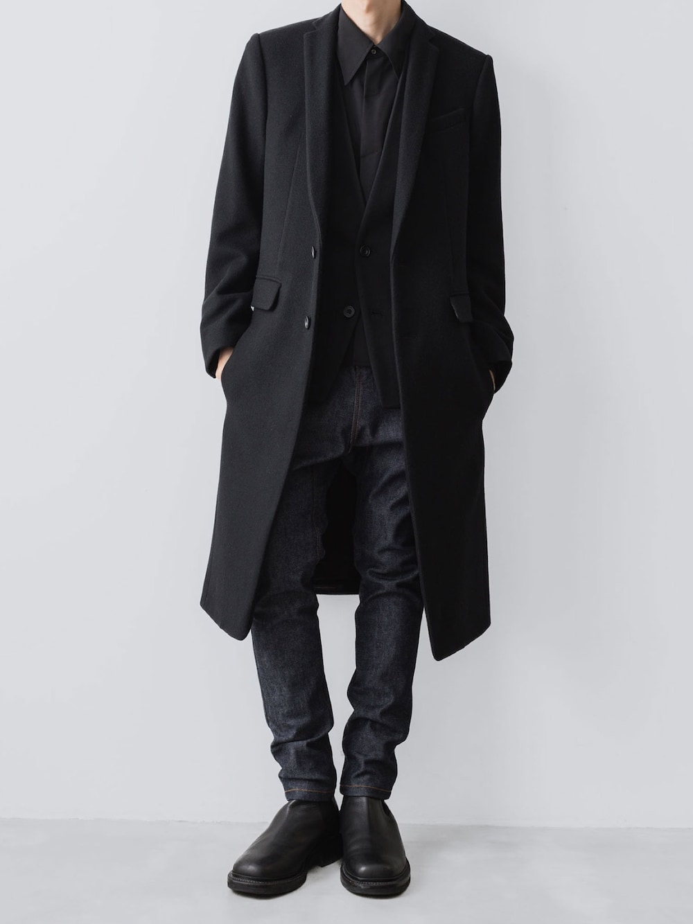 ato（アトウ）の「CLASSIC WOOL NO-COLLAR JACKET（ノーカラー