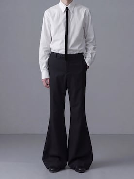 「ato（アトウ）の100/2 BROADCLOTH　SHIRTS（Shirts、ホワイト系）」を使った、ogasawaraさん（メンズ・174cm）の春コーディネート