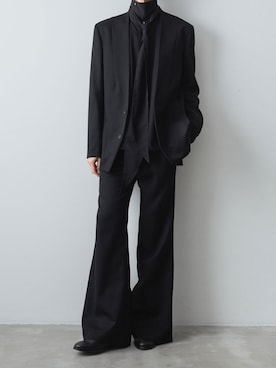 「アイテム（ノーカラージャケット）」を使った、ogasawaraさん（メンズ・174cm）の冬コーディネート