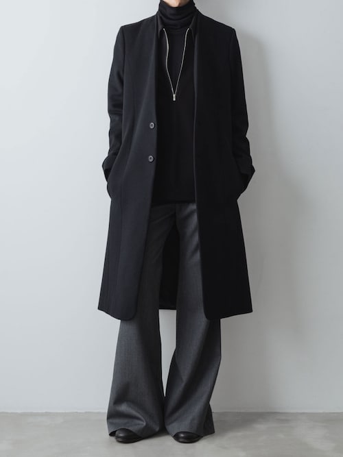SINGLE CHARME NO-COLLAR COAT（チェスターコート）｜ato（アトウ）の