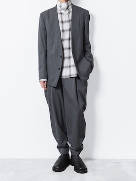 「アイテム（ノーカラージャケット）」を使った、ogasawaraさん（メンズ・174cm）の秋コーディネート