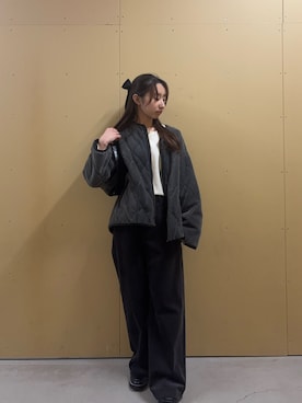 「アイテム（ムートンコート）」を使った、のんさん（レディース・151cm）の秋コーディネート