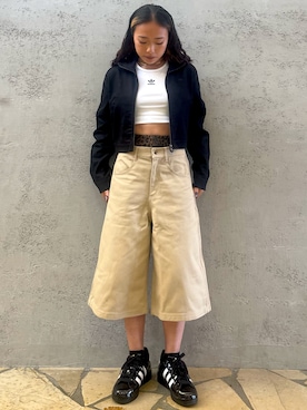 「アイテム（ナイロンジャケット）」を使った、O.Aさん（レディース・154cm）の夏コーディネート
