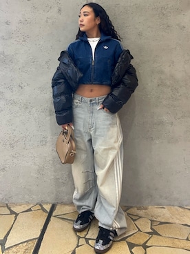 「adidas（アディダス）のアイテム（ジャケット/アウター）」を使った、O.Aさん（レディース・154cm）の冬コーディネート