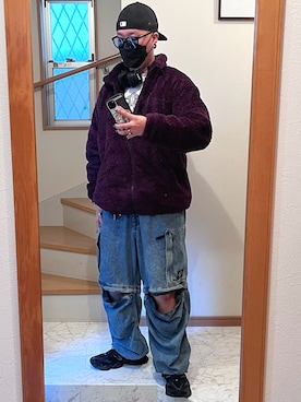 「アイテム（その他アウター、パープル系）」を使った、jokerさん（メンズ・170cm）の秋コーディネート