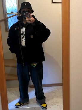 「carhartt」｜「アイテム（その他アウター）」を使った、jokerさん（メンズ・170cm）の冬コーディネート
