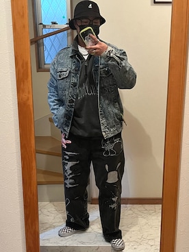 「GUコーデ」｜「アイテム（デニムジャケット）」を使った、jokerさん（メンズ・170cm）の冬コーディネート