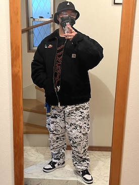 「アイテム（シューズ、パープル系）」を使った、jokerさん（メンズ・170cm）の冬コーディネート