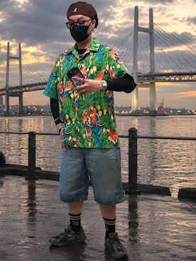 「KANGOL（カンゴール）のアイテム」を使った、jokerさん（メンズ・170cm）の夏コーディネート