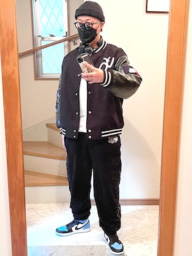 「アイテム（スタジャン）」を使った、jokerさん（メンズ・170cm）の秋コーディネート