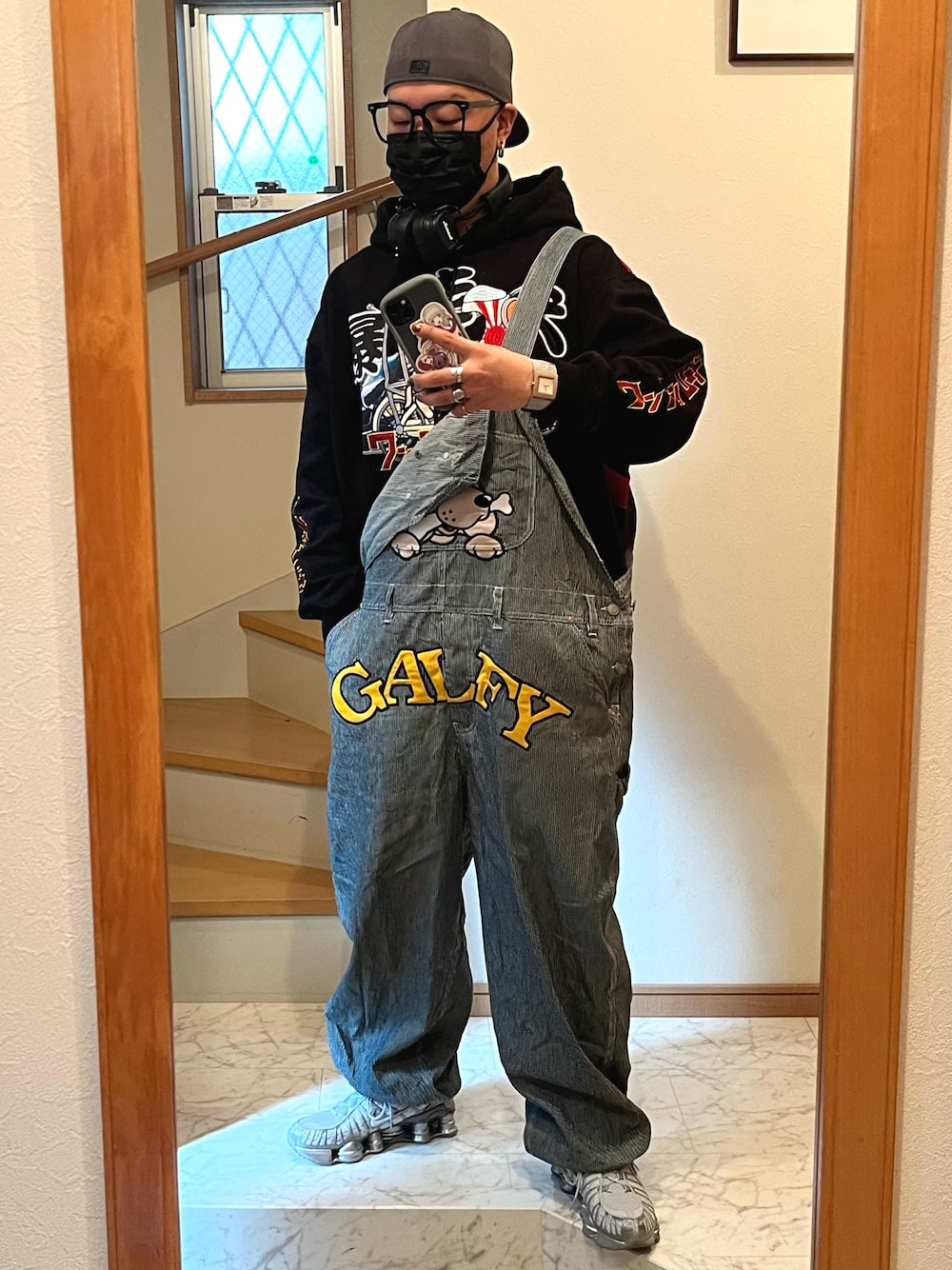 石ちゃんオーバーオール GALFY 142067 ガルフィー ゆったりめ