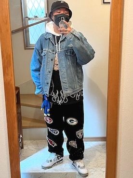 「GUコーデ」｜「アイテム（デニムジャケット）」を使った、jokerさん（メンズ・170cm）の春コーディネート