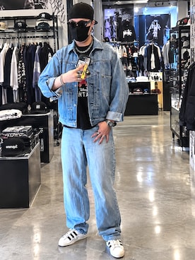 「adidas（アディダス）のスーパースター 82 / SUPERSTAR 82 GTX for Japan アディダスオリジナルス adidas Originals スニーカー ゴアテックス（スニーカー、ホワイト系）」を使った、jokerさん（メンズ・170cm）の秋コーディネート