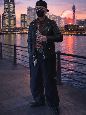 「NIKE（ナイキ）のUNDEFEATED × Nike Air Max 95 SP "Black"（スニーカー、ブラック系）」を使った、jokerさん（メンズ・170cm）の春コーディネート