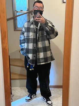 「SBG（エスビー）のSBG 喜平チェーンネックレス（ネックレス）」を使った、jokerさん（メンズ・170cm）の冬コーディネート