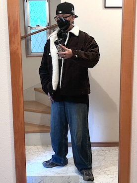 「アイテム（デニムジャケット）」を使った、jokerさん（メンズ・170cm）の冬コーディネート