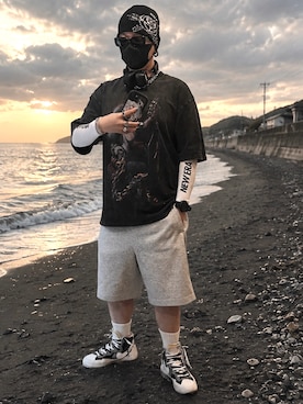 「HUF（ハフ）のアイテム」を使った、jokerさん（メンズ・170cm）の夏コーディネート