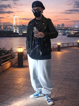 「KANGOL（カンゴール）のアイテム（帽子）」を使った、jokerさん（メンズ・170cm）の春コーディネート