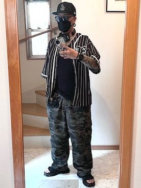 「アイテム（カーゴパンツ）」を使った、jokerさん（メンズ・170cm）の夏コーディネート