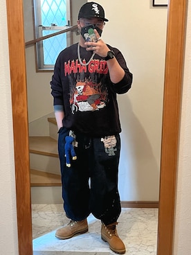 「SBG（エスビー）のSBG 喜平チェーンネックレス（ネックレス）」を使った、jokerさん（メンズ・170cm）の春コーディネート