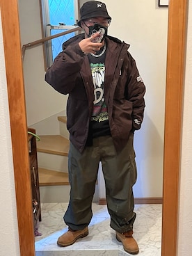 「XLARGE（エクストララージ）のアイテム（ナイロンジャケット）」を使った、jokerさん（メンズ・170cm）の冬コーディネート