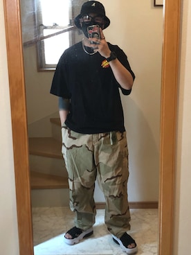 「KANGOL（カンゴール）のアイテム」を使った、jokerさん（メンズ・170cm）の夏コーディネート