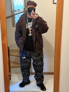 「XLARGE（エクストララージ）のアイテム（ナイロンジャケット）」を使った、jokerさん（メンズ・170cm）の冬コーディネート
