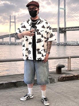 「KANGOL（カンゴール）のアイテム」を使った、jokerさん（メンズ・170cm）の夏コーディネート