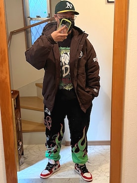 「XLARGE（エクストララージ）のアイテム（ナイロンジャケット）」を使った、jokerさん（メンズ・170cm）の冬コーディネート