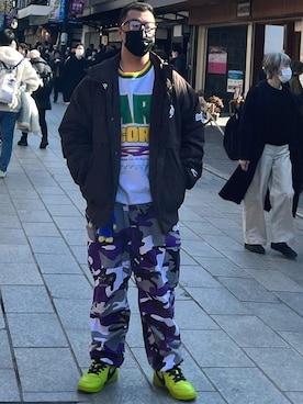 「アイテム（ナイロンジャケット、ブラウン系）」を使った、jokerさん（メンズ・170cm）の冬コーディネート