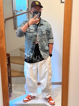 「Guess（ゲス）のアイテム（ジャケット/アウター）」を使った、jokerさん（メンズ・170cm）の秋コーディネート