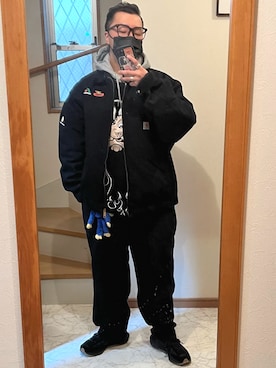 「GUコーデ」｜「アイテム（その他アウター）」を使った、jokerさん（メンズ・170cm）の冬コーディネート