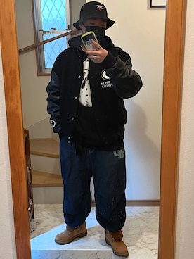 「VANS（バンズ）のアイテム（パーカー）」を使った、jokerさん（メンズ・170cm）の冬コーディネート